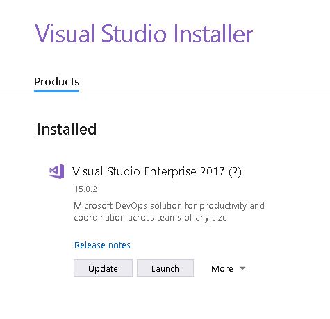 Visual Studio update